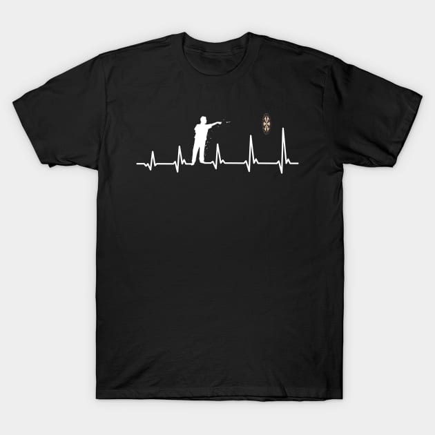 Darts Heartbeat Dart Player Gift T-Shirt by RRDESIGN